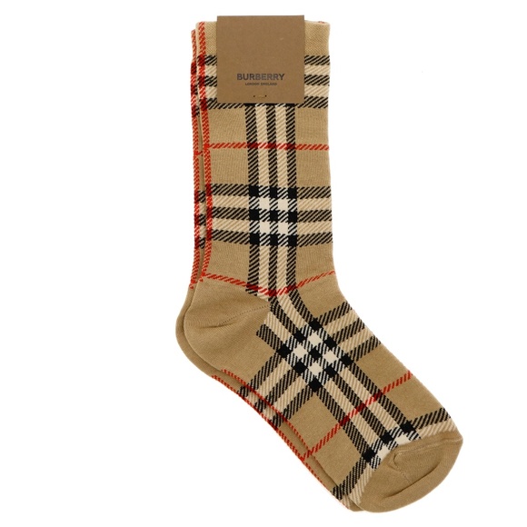Burberry Woman Socks House Check Size Small New - Picture 1 of 3